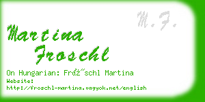 martina froschl business card